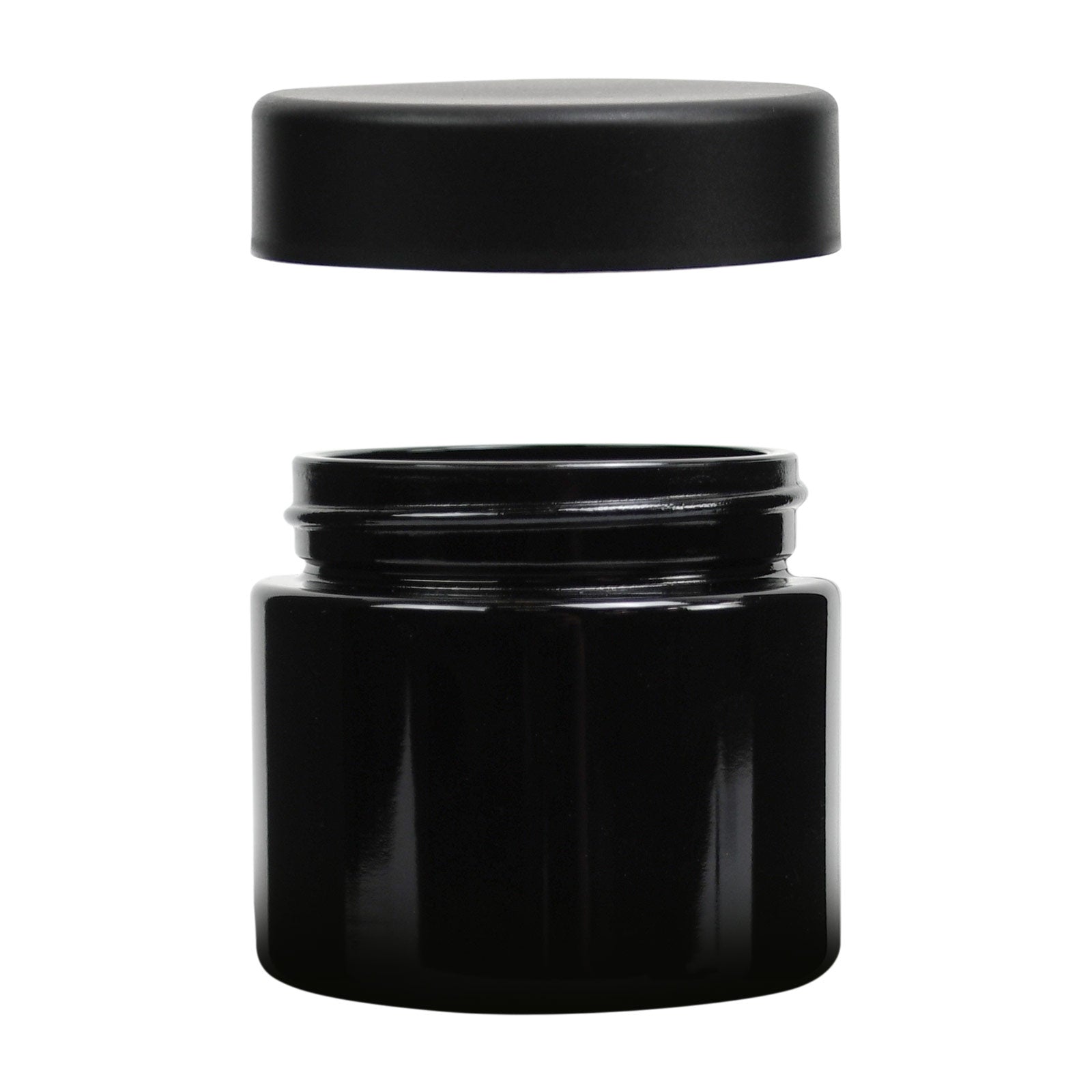 5oz Premium Glass Jars w/ Child Resistant Lids - Black Lid (120 Qty)