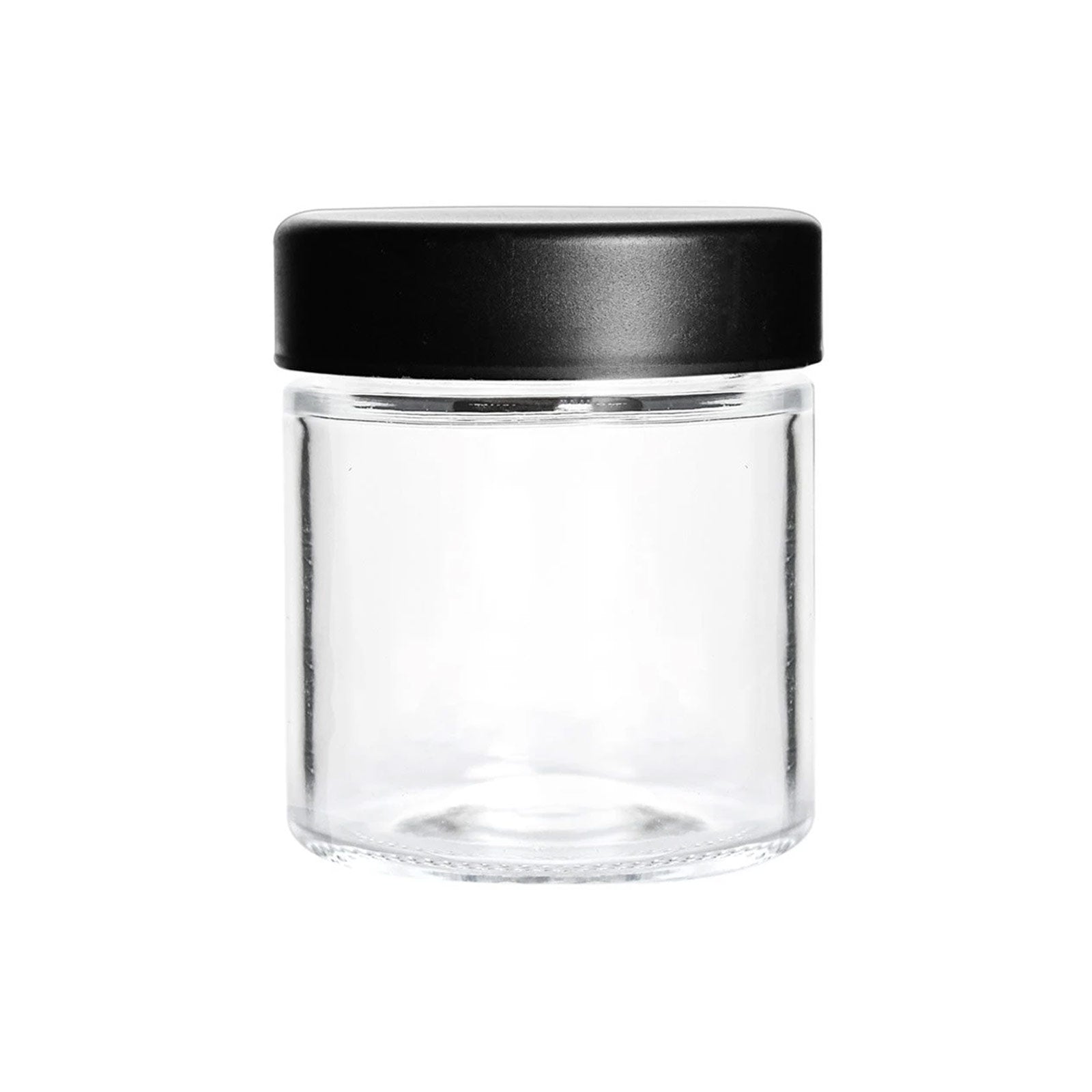 16oz Premium Glass Jars w/ Child Resistant Lids - Black Lids (40 Qty)