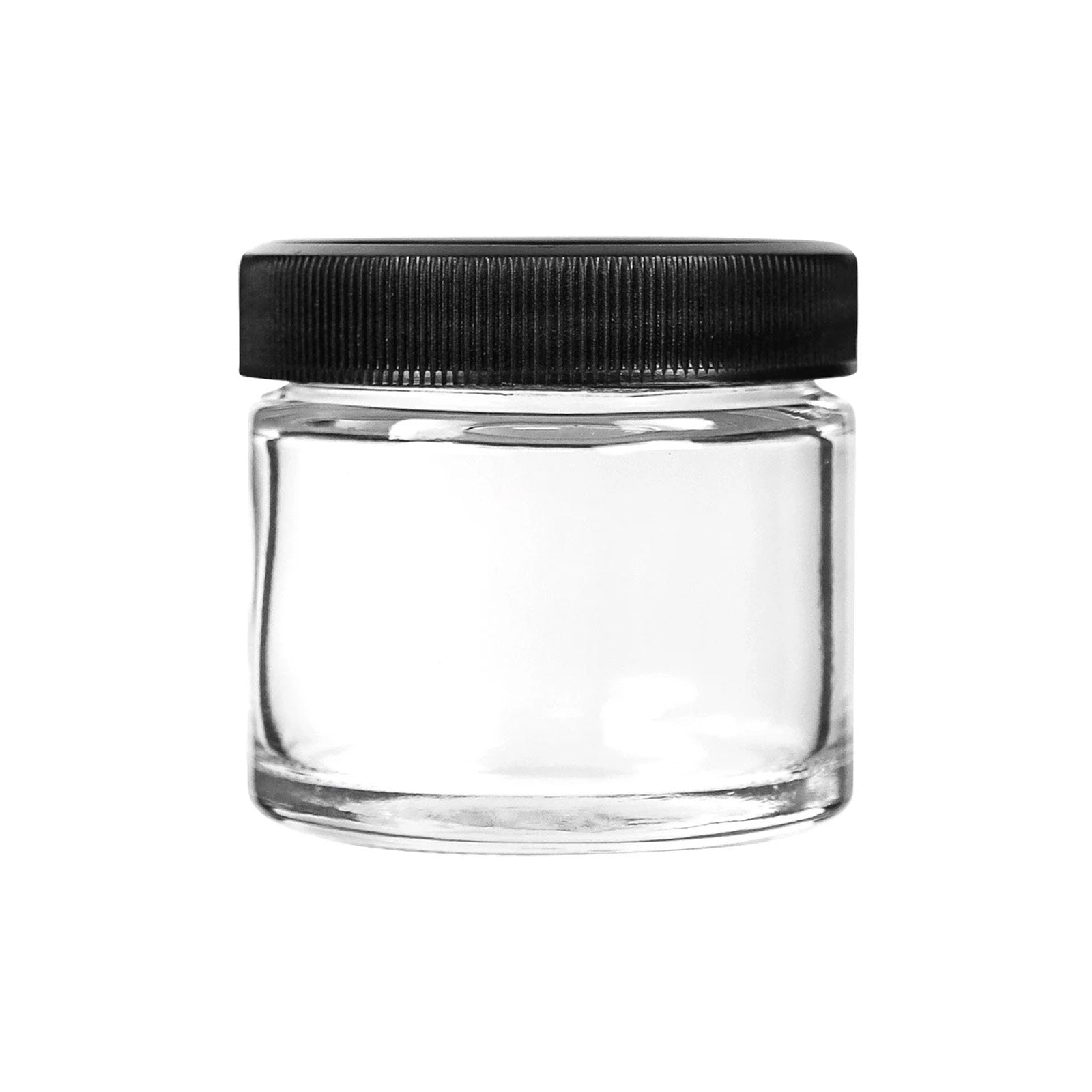 Clear Tall Glass Jars, 16oz, Black Vinyl Lined Cap, case/12