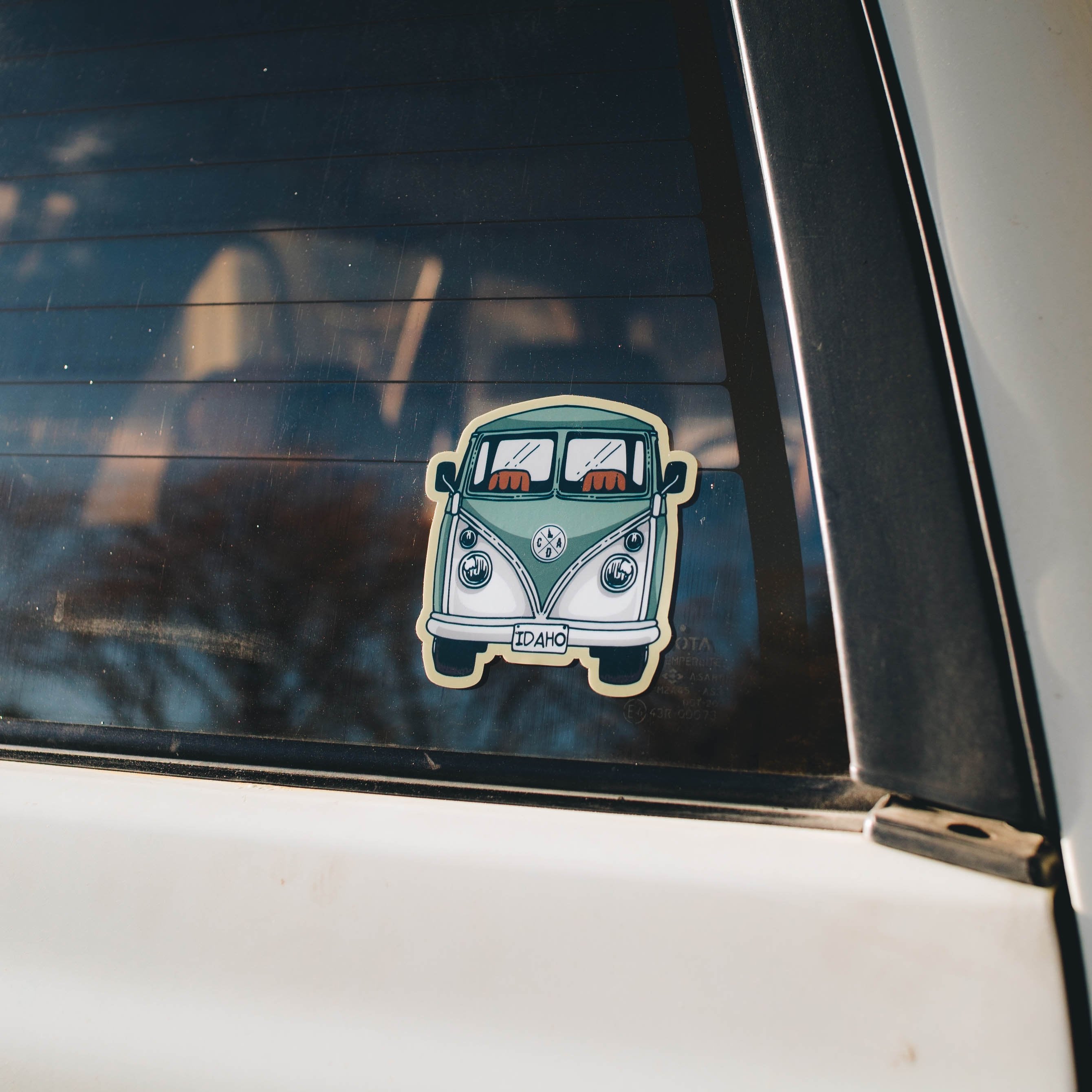 Green VW Bus Sticker