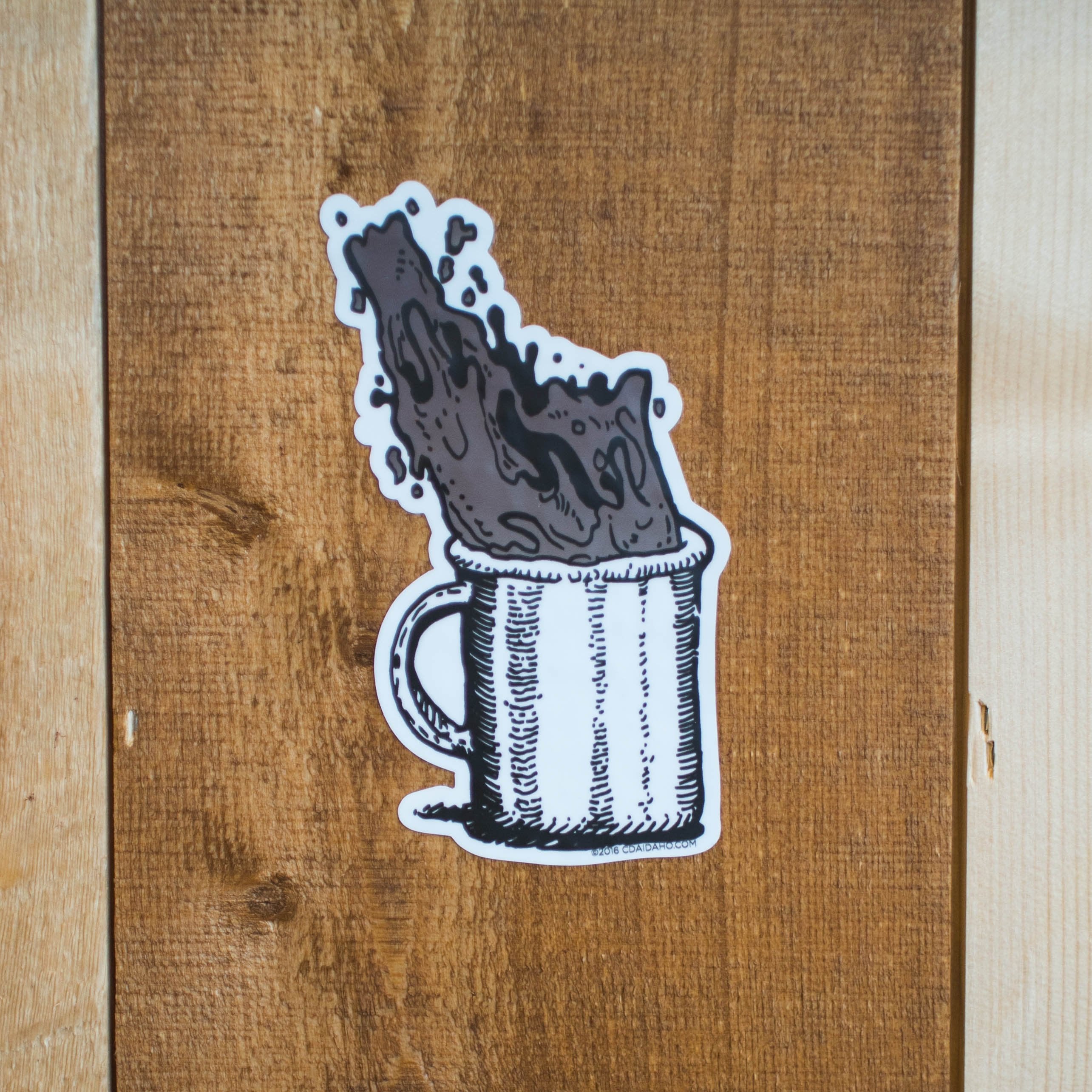 Idaho Coffee Splash Sticker