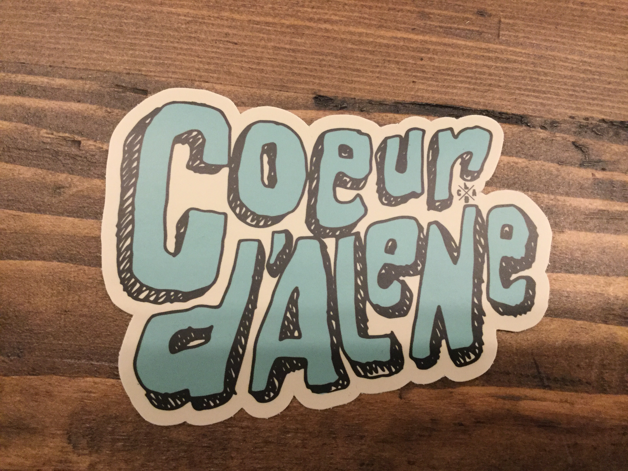 Coeur d'Alene Blue and Tan Sticker