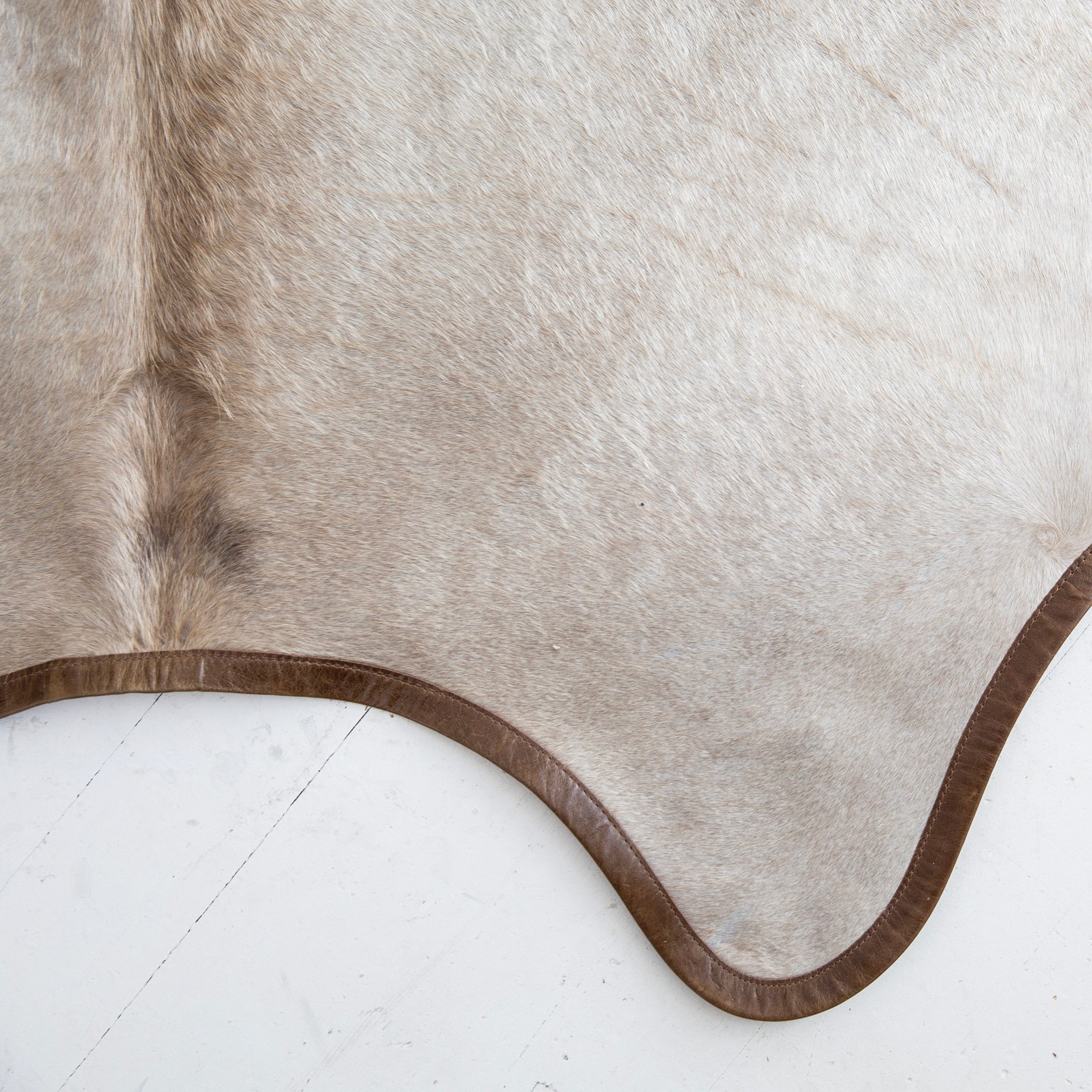 Champagne Cowhide With Leather Trim Twenty Two Home