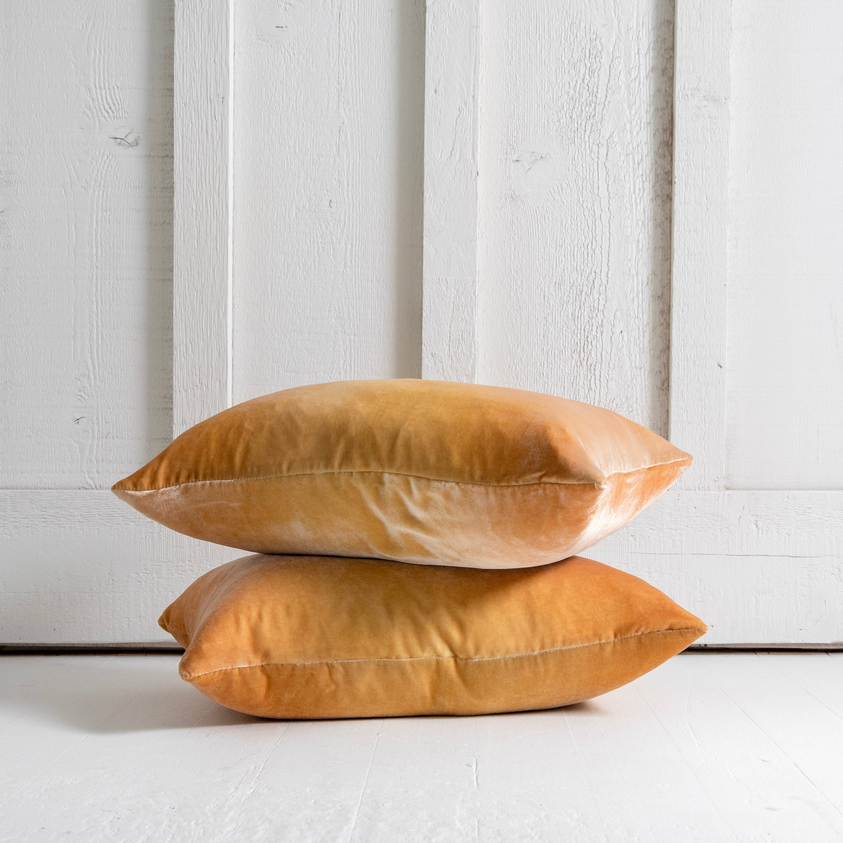 Ombre Velvet Lumbar Pillow<br>Golden Beige