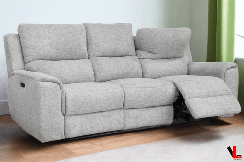 Levoluxe Sofa Sentinel 87.8" Power Reclining Sofa with Power Headrest in Tweed Ash Fabric