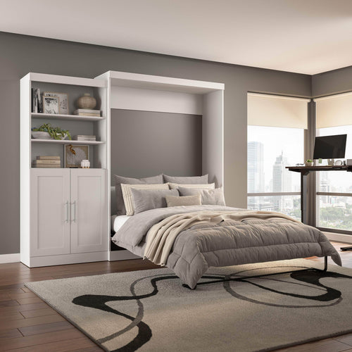 Pending - Modubox Murphy Wall Bed Pur  Murphy Bed and Closet Organizer with Doors (101W) - Available in 5 Colours