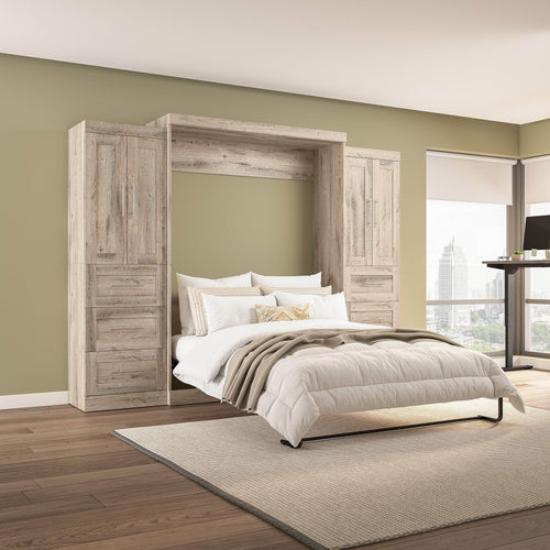 Pending - Modubox Murphy Wall Bed Pur Murphy Bed with Closet Storage Cabinets (115W) - Available in 7 Colours