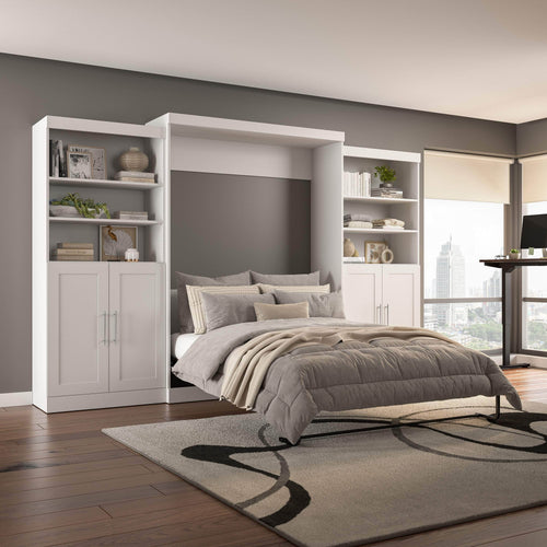 Pending - Modubox Murphy Wall Bed Pur  Murphy Bed with Closet Storage Organizers (136W) - Available in 5 Colours