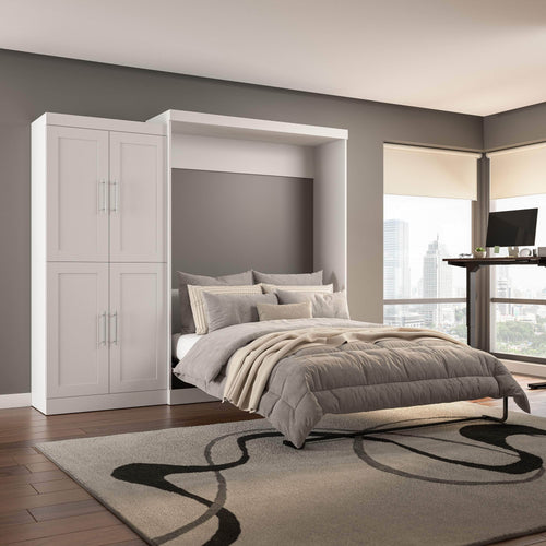 Pending - Modubox Murphy Wall Bed Pur  Murphy Bed with Wardrobe (101W) - Available in 5 Colours