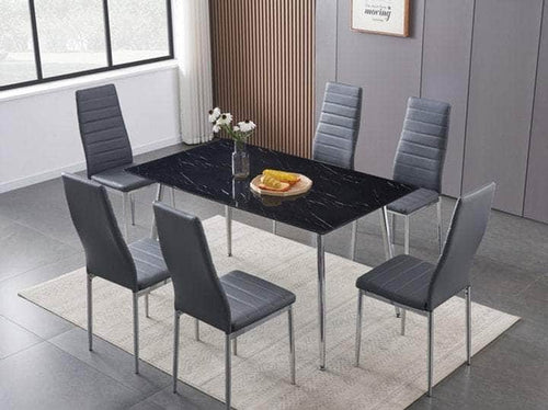 Pending - Review Dining Set Grey Brookside 7 Piece Dining Set