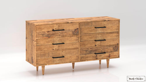 Rustic Classics Dresser Cypress Reclaimed Wood 6 Drawer Dresser in Spice