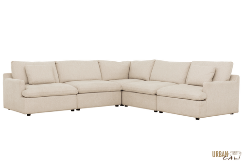 Urban Cali Sectional Long Beach Modular Corner Sectional Sofa in Axel Beige