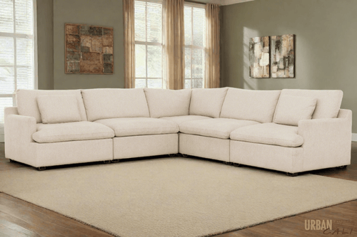 Urban Cali Sectional Long Beach Modular Corner Sectional Sofa in Axel Beige