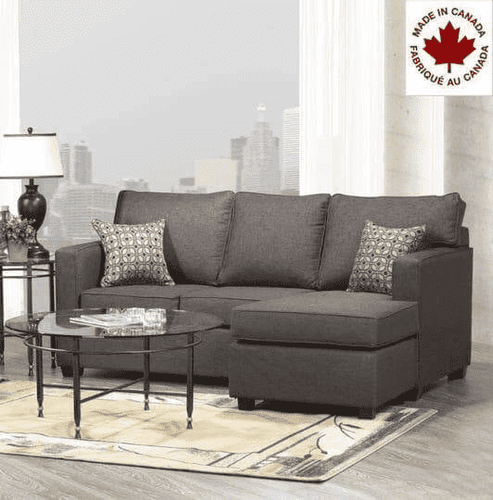 Aman Sofa Set Sectional Aman Burnaby Grey Fabric Condo Sectional Sofa