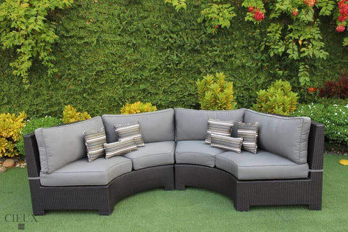 CIEUX Sectional Charcoal Grey Provence Curved Small Sectional - Available in 3 Colours