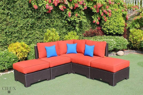 CIEUX Sectional Terracotta Red Provence Medium Corner Sofa Set - Available in 3 Colours