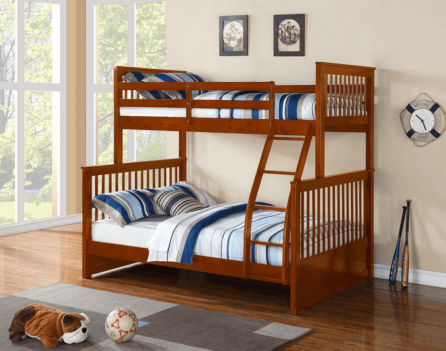 IFDC Bunk Bed Honey Mission Twin over Full Wooden Bunk Bed - Available in 3 Colours