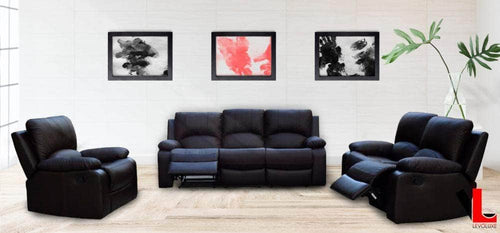 Levoluxe Sofa Set William Reclining Leather Match Living Room Collection - Available in 2 Colours and 4 Configurations