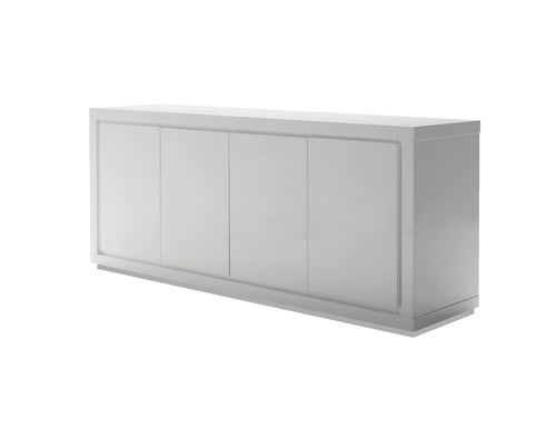 Mobital Buffet High Gloss White Maze 4-Door Buffet - High Gloss White