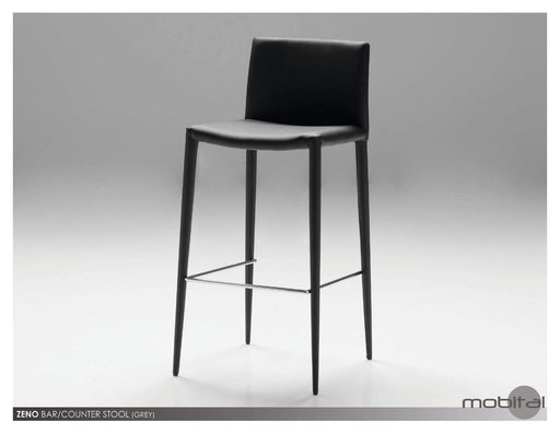 Mobital Counter Stool Black Zeno Counter Stool Full Leatherette Wrap Set of 2