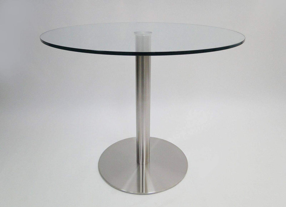 steel round dining table