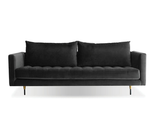 Mobital Sofa Carbon Loren Tufted Velvet Sofa in Carbon