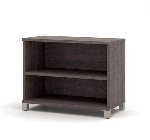 Modubox Bookcase Bark Grey Pro-Linea Low 2 Shelf Bookcase - Available in 2 Colours