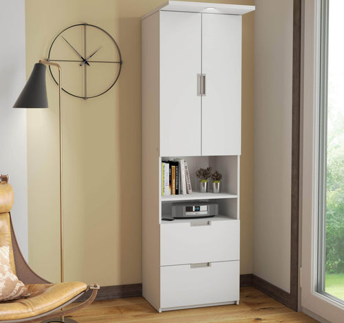 Modubox Bookcase Lumina Storage Unit with 2 Drawers - Available in 2 Colours