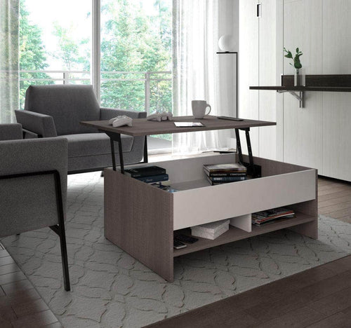 Modubox Coffee Table Bark Grey & White Small Space 37" Lift-Top Coffee Table Canada