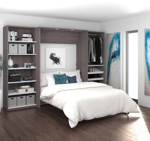 Modubox Murphy Wall Bed Cielo Full Murphy Wall Bed with 2 Storage Cabinets (118W) - Available in 2 Colours