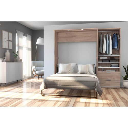 Modubox Murphy Wall Bed Cielo Full Murphy Wall Bed with Storage Cabinet (89W) - Available in 2 Colours