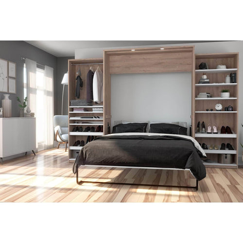 Modubox Murphy Wall Bed Cielo Queen Murphy Wall Bed with 2 Storage Cabinets (124W) - Available in 2 Colours