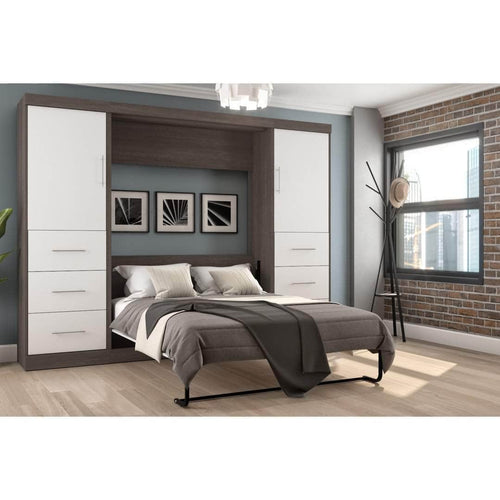 Modubox Murphy Wall Bed Nebula Full Murphy Wall Bed and 2 Storage Units with Drawers (109W) - Available in 3 Colours