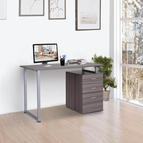 Pending - Aosom Computer Desk Industrial Style Office Desk Computer Desk with Multi-Use Removable File Drawers  - Available in 2 Colours