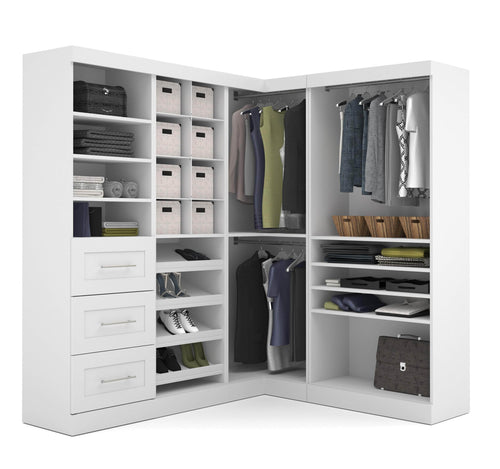 Bestar Closet Organizer White Pur 83W Walk-In Closet Organizer - Available in 2 Colours