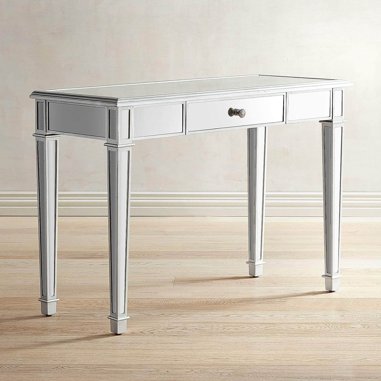 Danielle Mirrored Vanity Desk - Silver