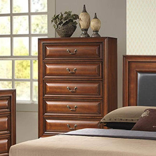 Pending - IFDC Bedroom Set Christina Chest in Warm Walnut