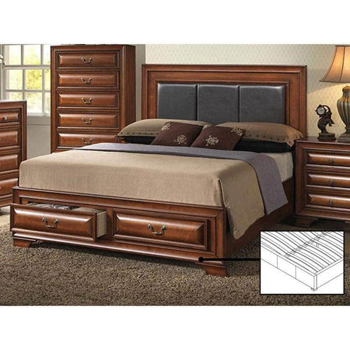 Pending - IFDC Bedroom Set Christina Platform Bed in Warm Walnut