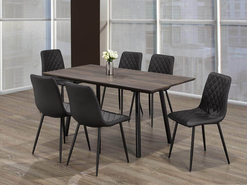 Pending - IFDC Black 7 Piece Dining Set - Available in 2 Colours