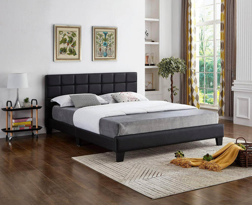 Pending - IFDC Faux Leather Platform Bed - Available in 2 Sizes