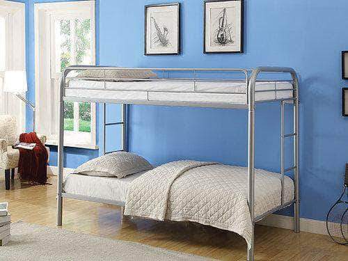 Pending - IFDC Grey Twin over Twin Metal Bunk Bed - Available in 3 Colours
