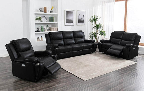 Pending - IFDC Sofa Set IFDC Black Leather Living Room Collection