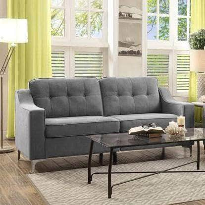 Pending - IFDC Sofa Set Ladysmith Button Tufted Sofa in Grey