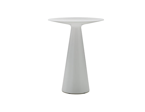 Mobital Maldives Round Bar Table in White with Grey Epoxy Cement Base