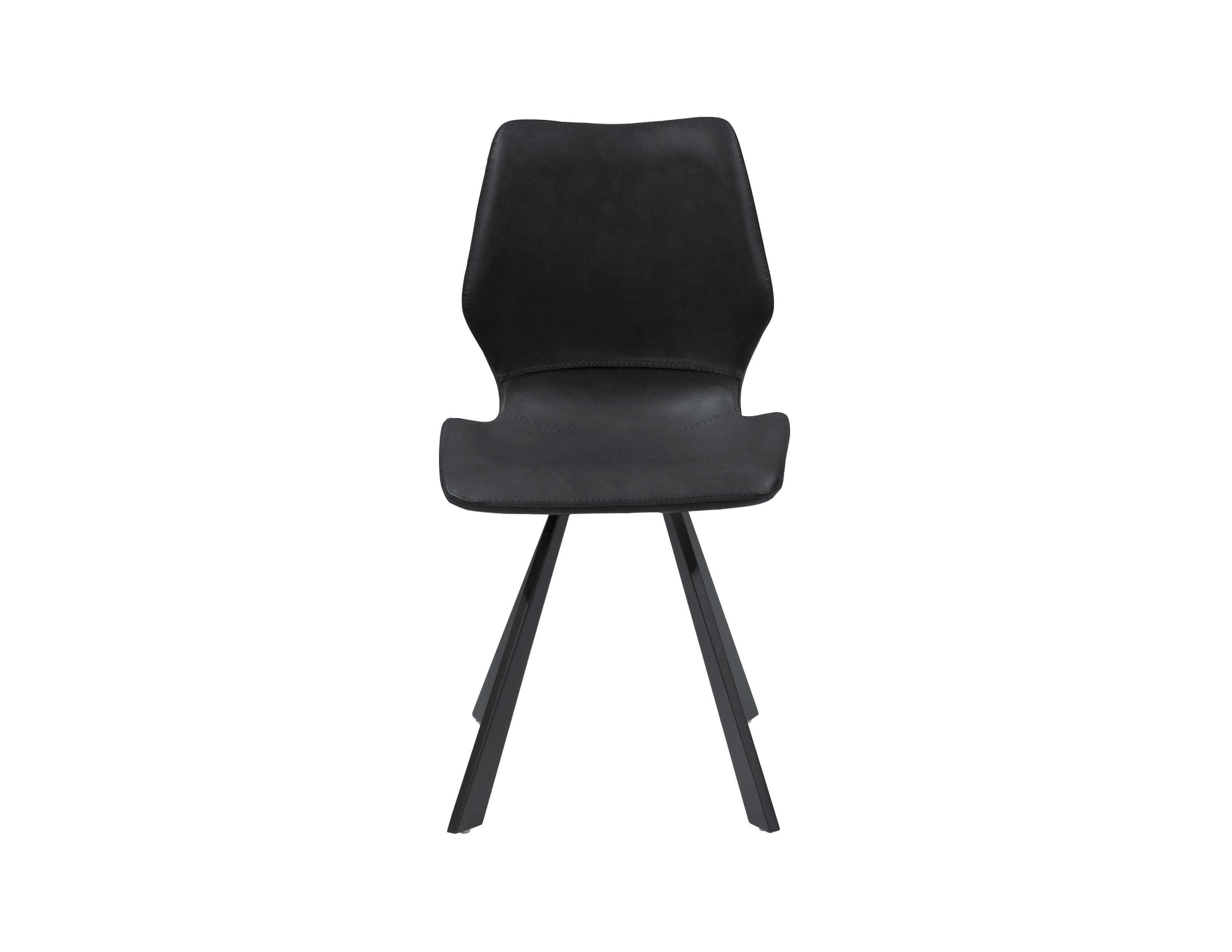 Bernadette Leatherette Dining Chair with Black Powder Coated Metal (Set Of 2) - Available in 2 Colours