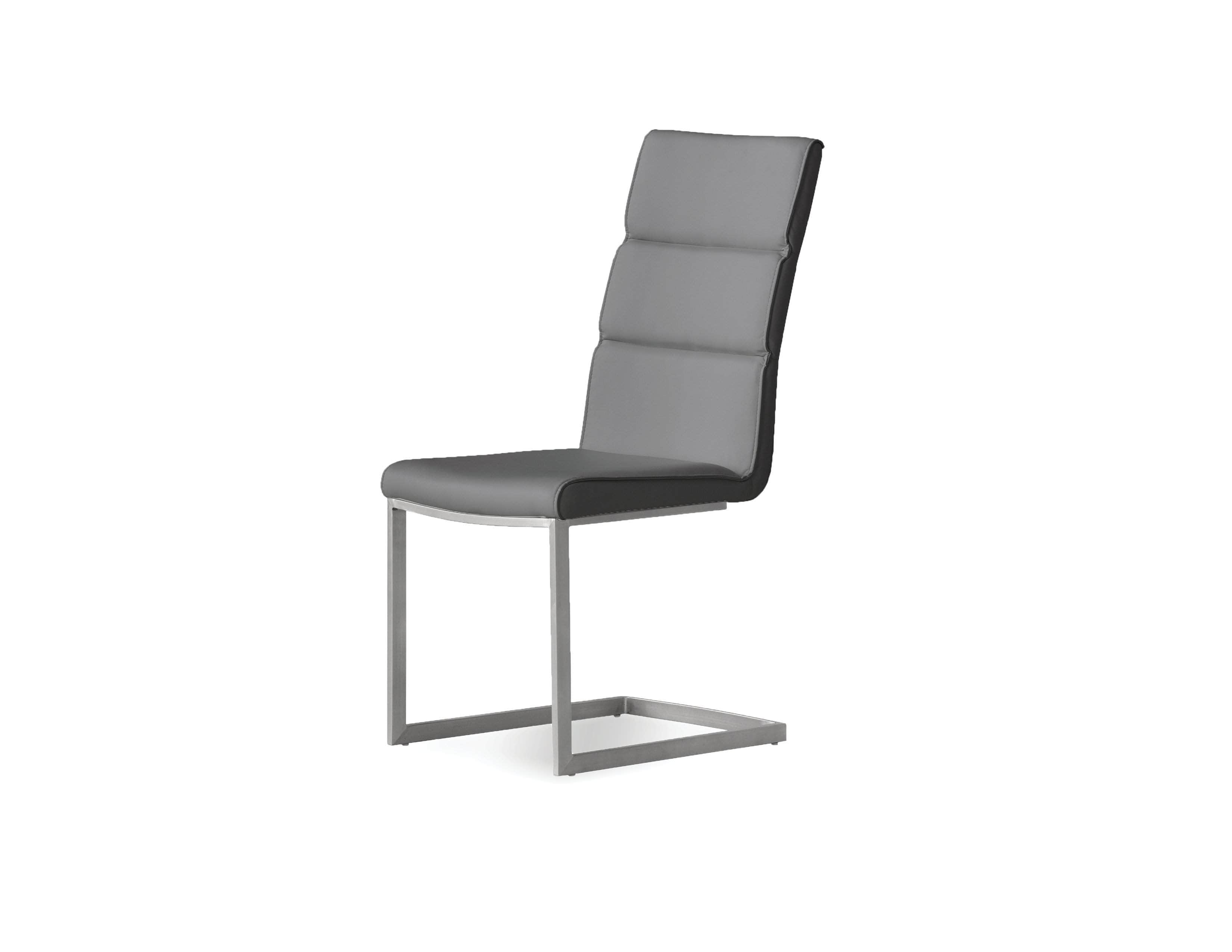 Duomo Leatherette Dining Chair with Brushed Stainless Steel (Set Of 2) - Available in 2 Colours