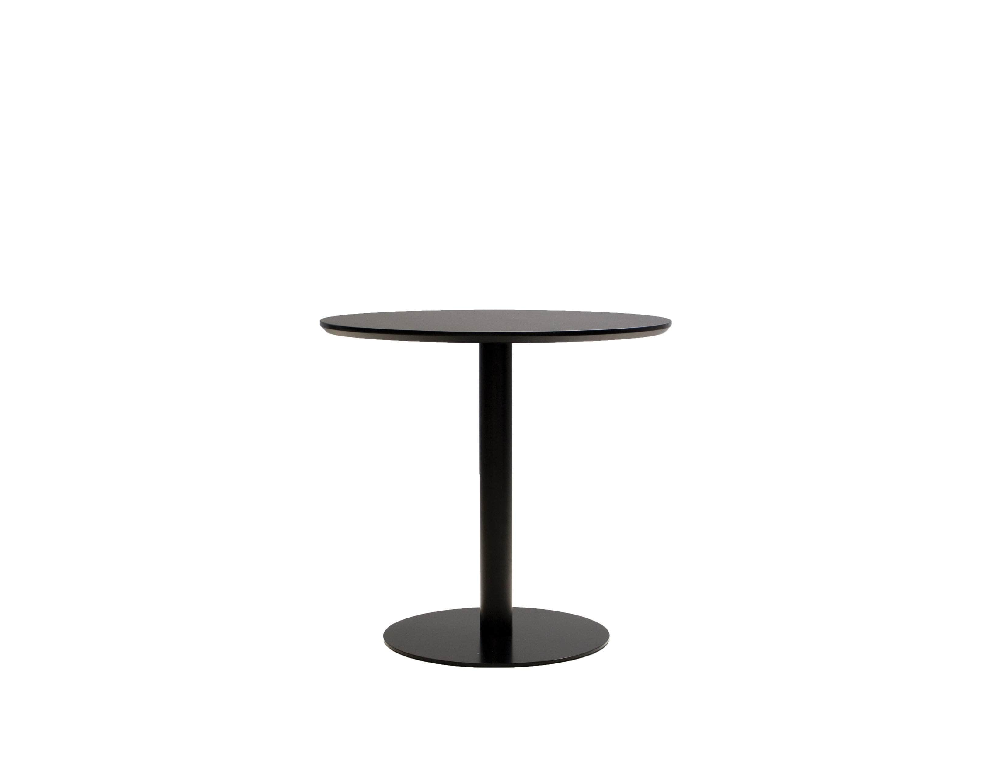 Half Pint 31.5" Diameter Round Dining Table with Black Top and Black Powder Coated Steel Frame