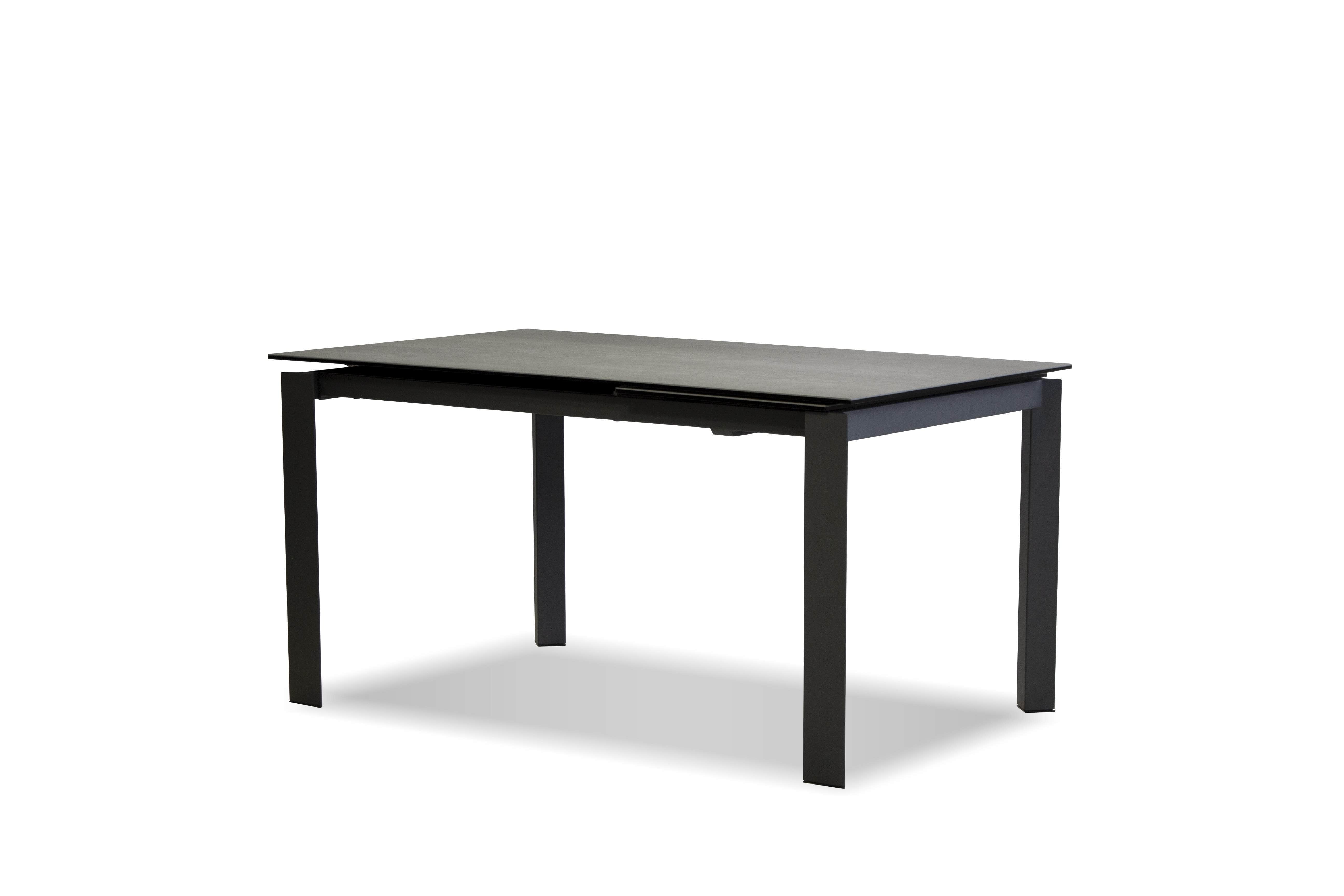Casper Extendable Dining Table with Concrete Grey Ceramic Top and Grey Powder Coated Base