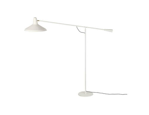 Mobital Cantilever White Floor Lamp with Aluminum Lampshade