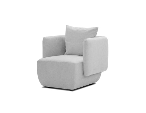 Mobital Probe Lounge Chair with Arms in Heather Grey Chenille